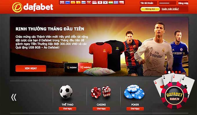 Truy cập vào website chính thức của nhà cái dafabet và đăng nhập tài khoản